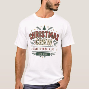 T-shirt Équipe de Noël Famille Personnalisée Assortie
