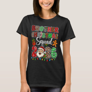 T-shirt Équipe de Noël Frère 2026 Léopard Drôle Santa Fa