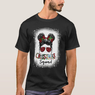 T-shirt Équipe de Noël Lumières de sapin de Noël Léopard C