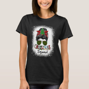 T-shirt Équipe de Noël Lumières de sapin de Noël Léopard C
