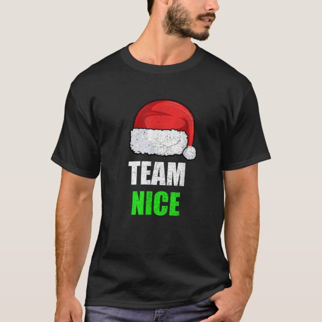 T-shirt Équipe de Noël Nice Chemise Correspondante Famille (Devant)