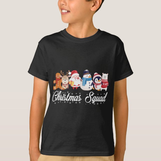 T-shirt Équipe de Noël Père Noël Reindeer Snowman Gingerbr (Devant)