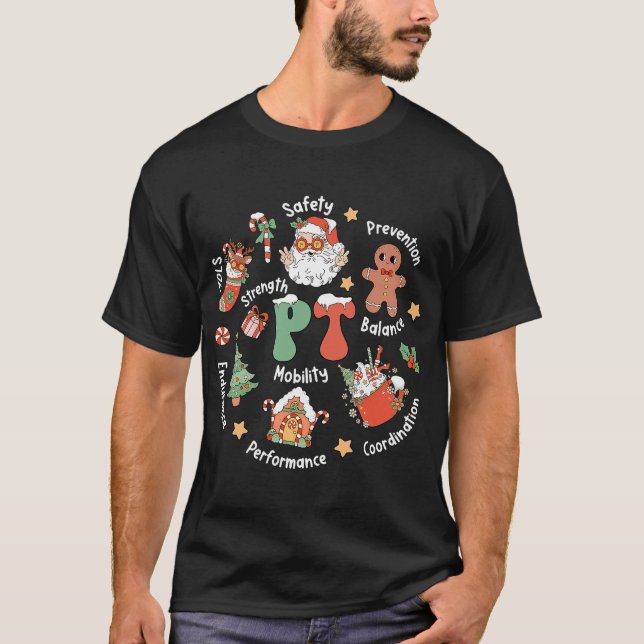 T-shirt Équipe de Noël PT Thérapie Physique Santa (Devant)