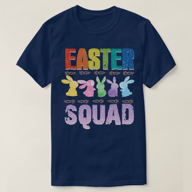 T-shirt Équipe de Pâques mignonne lapin Pâques (Design devant)