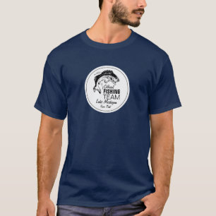 T-shirt Équipe De Pêche Amusante Chemise Bleue  Votre nom