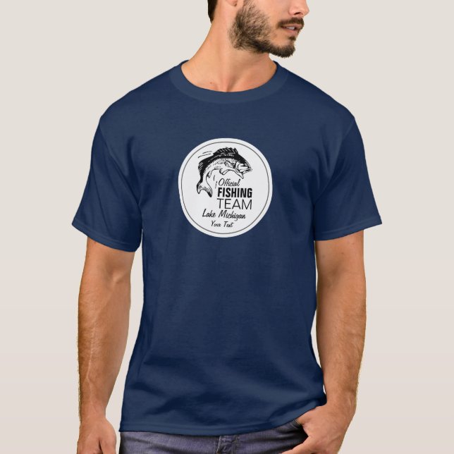 T-shirt Équipe De Pêche Amusante Chemise Bleue| Votre nom  (Devant)