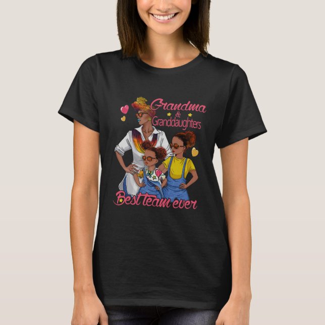 T-shirt Équipe de petite-filles de grand-maman la (Devant)