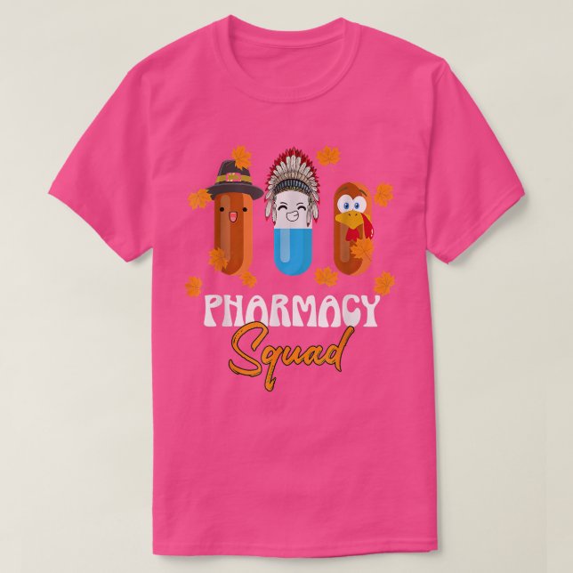 T-shirt Équipe de pharmacie Thanksgiving Thankful Turkey P (Design devant)