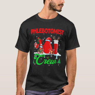 T-shirt Équipe de phlébotomiste Noël Santa Renne Tools J