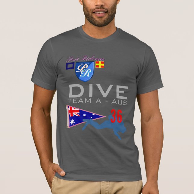 T-shirt Équipe de piqué un drapeau de plongée numéro 36 (Devant)