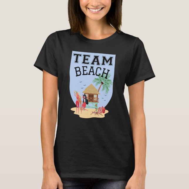 T-shirt Équipe de plage Femmes Hutte de palmiers (Devant)