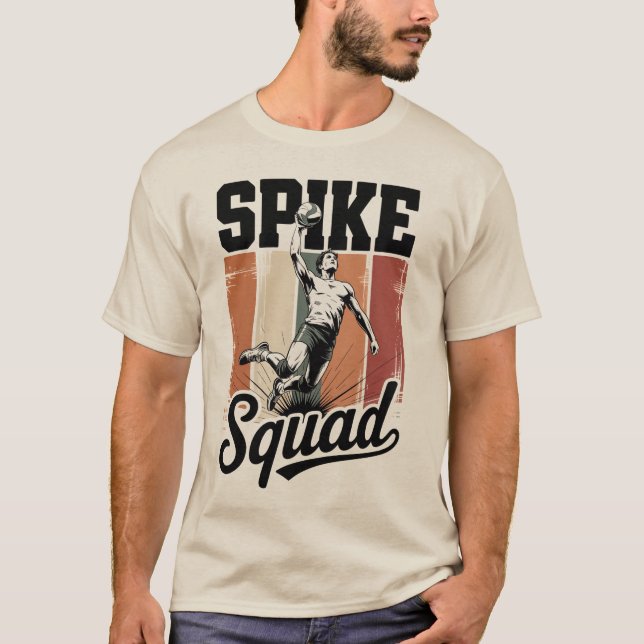 T-shirt Équipe de pointe de volley-ball rétro (Devant)