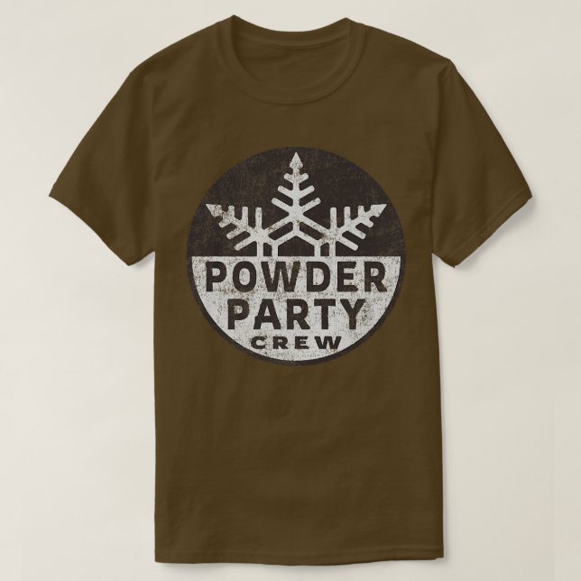 T-shirt Équipe de poudre rétro Crew Snowflake Amoureux de  (Design devant)