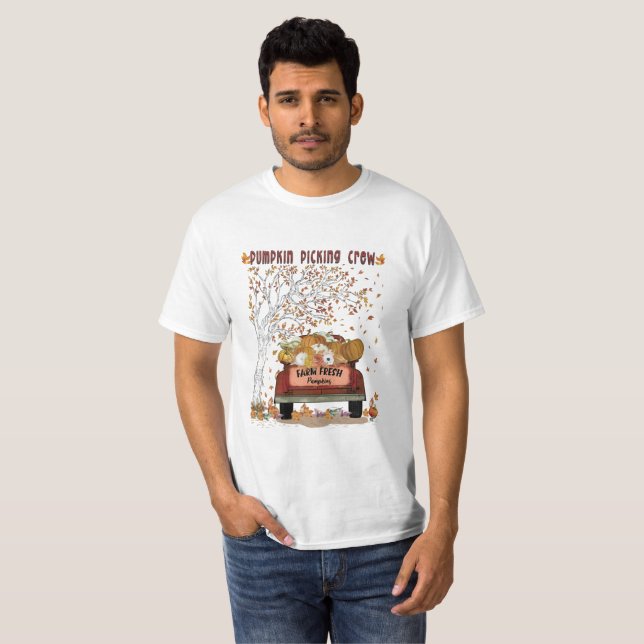 T-shirt Équipe de prélèvement citrouille (Devant entier)