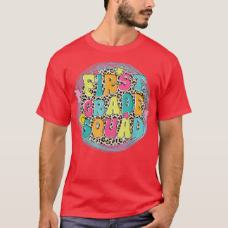 T-shirt Équipe De Première Année Retour À L'École Leopard