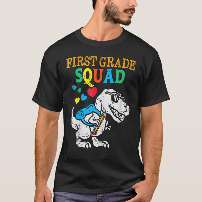 T-shirt Équipe De Première Année Rex Retour À L'École Pour (Devant)