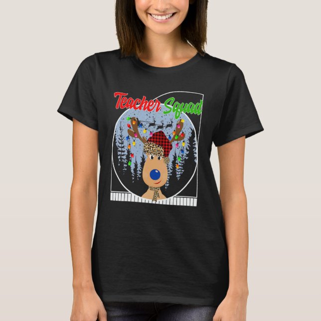 T-shirt Équipe de professeurs de Noël Renne Chapeau de Pèr (Devant)