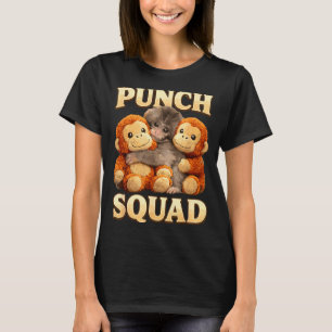 T-shirt Équipe de Punch Drôle Panchi Kun Vidéo Bébé Singe