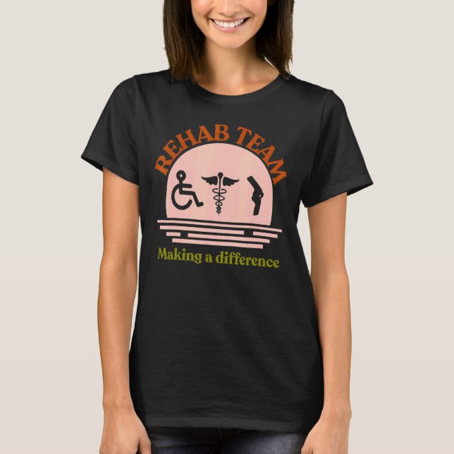 T-shirt Équipe de réadaptation pour la thérapie physique m (Devant)
