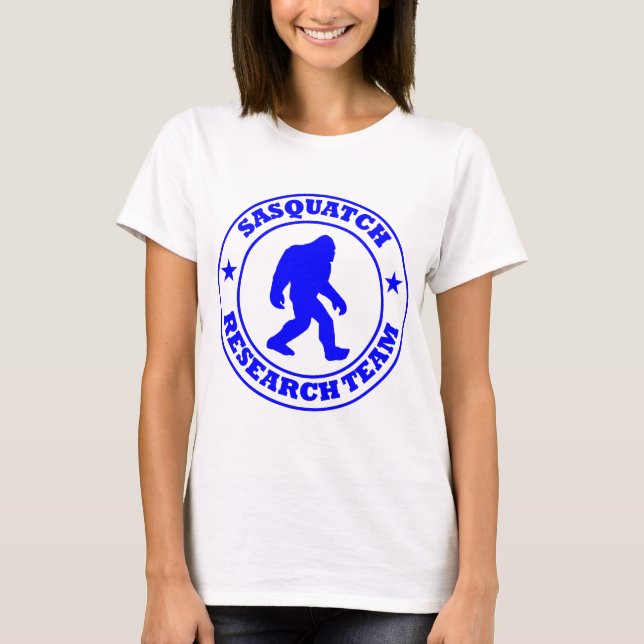 T-shirt ÉQUIPE DE RECHERCHE de SASQUATCH - pro logo bleu (Devant)