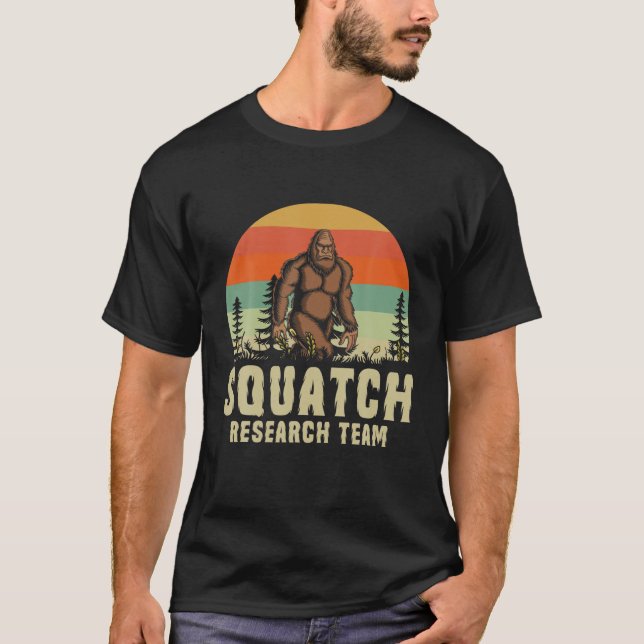 T-shirt Équipe de recherche de squatch Sasquatch Bigfoot Y (Devant)