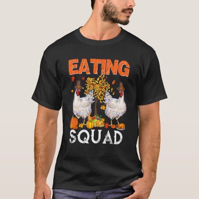 T-shirt Équipe de repas de Thanksgiving Deux poulets d'aut (Devant)