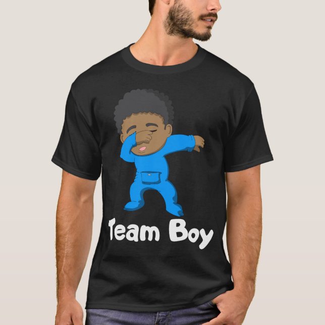 T-shirt Équipe de Reveal Party Boy Dabbing Black Baby (Devant)