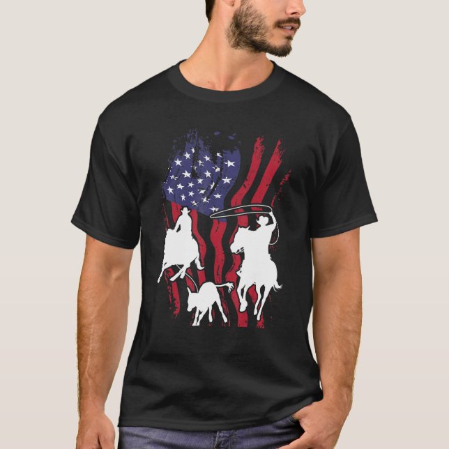T-shirt Équipe de Rodéo Cheval à cheval équitation chef éq (Devant)