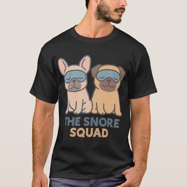 T-shirt Équipe de ronflement Bouledogue français endormi e (Devant)