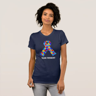 T-shirt Équipe de Ruban Sensibilisation sur l'autisme pers
