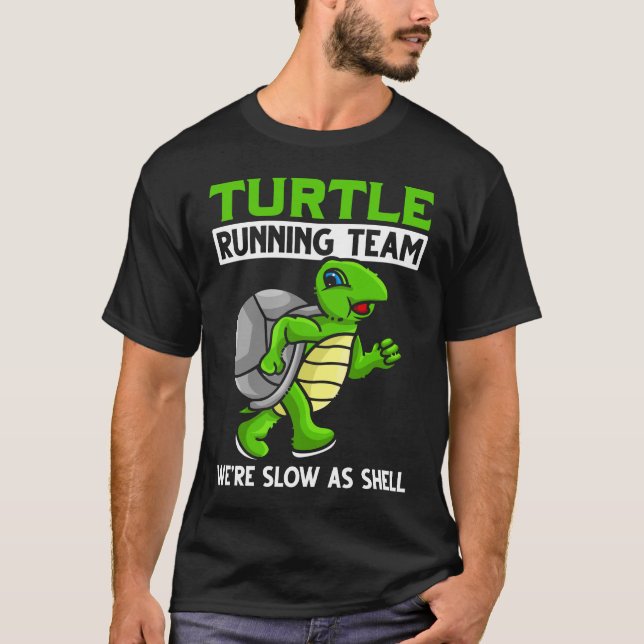 T-shirt Équipe de Sarcastic Turtle Marathon à course lente (Devant)