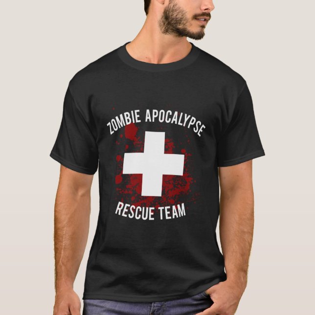 T-shirt Équipe de Secourt de Zombie Apocalypse (Devant)