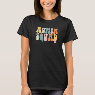 T-shirt Équipe de secrétariat scolaire rétro groovy
