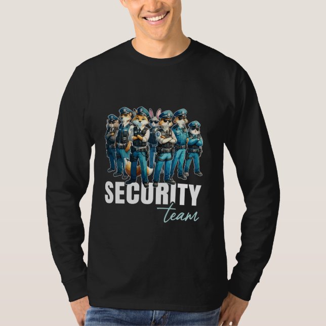 T-shirt Équipe de sécurité animée drôle - Personnel de la  (Devant)