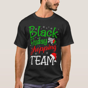 T-shirt Équipe de shopping du vendredi Noël en noir Famill