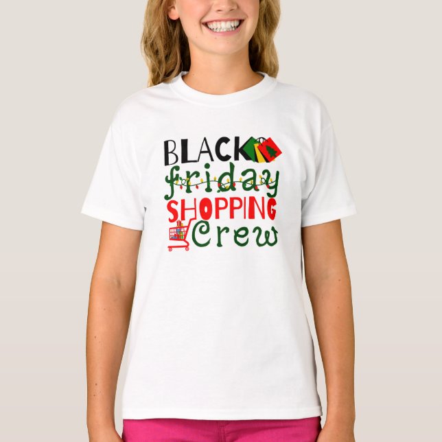 T-shirt Équipe de shopping du vendredi noir (Devant)