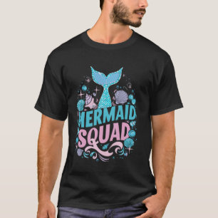 T-shirt Équipe De Sirène De La Famille De Queue De Sirène