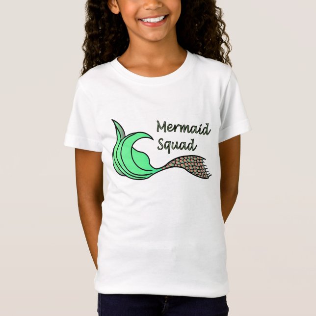T-Shirt Équipe de sirène orange et verte (Devant)