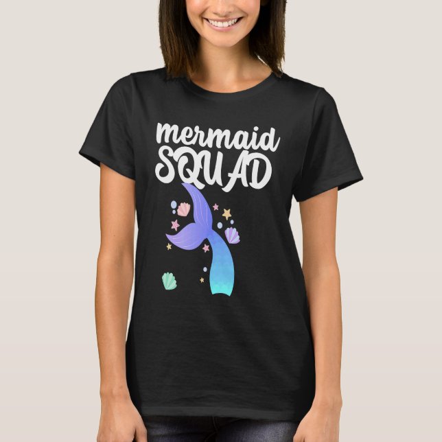 T-shirt Équipe de sirènes Équipe d'anniversaire pour la fê (Devant)
