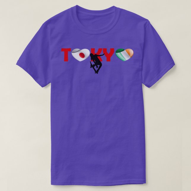 T-shirt Équipe de Skateboard génial à Tokyo Équipe Irlande (Design devant)