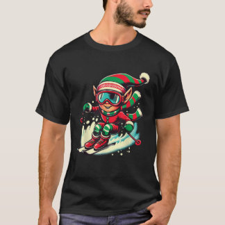 T-shirt Équipe de ski de Noël pour les amateurs de ski Elf