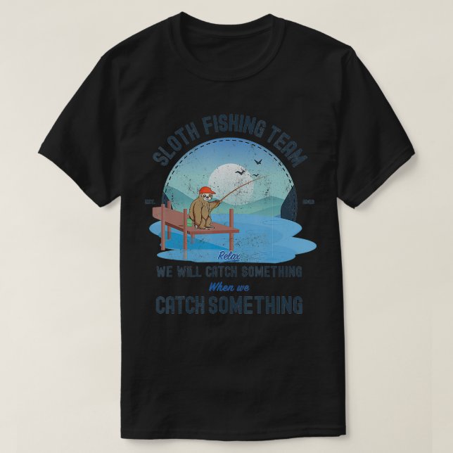 T-shirt Équipe de Sloth Fishing (Design devant)