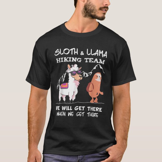T-shirt Équipe de Sloth Llama Randonnée Mountaineerin (Devant)