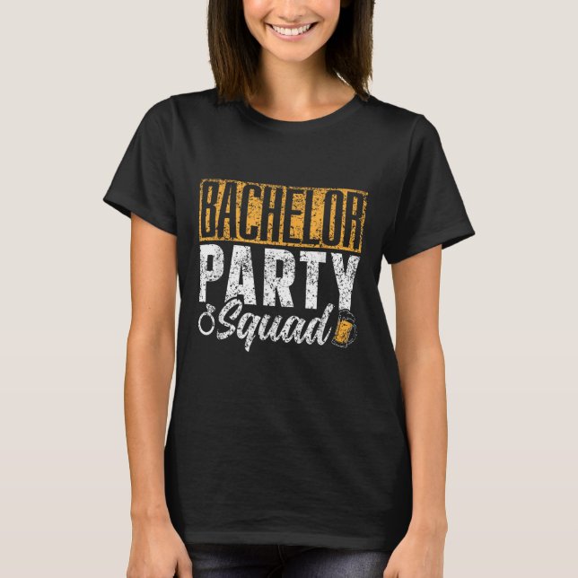 T-shirt Équipe de soirée de bachelorette Mariée Équipe du  (Devant)