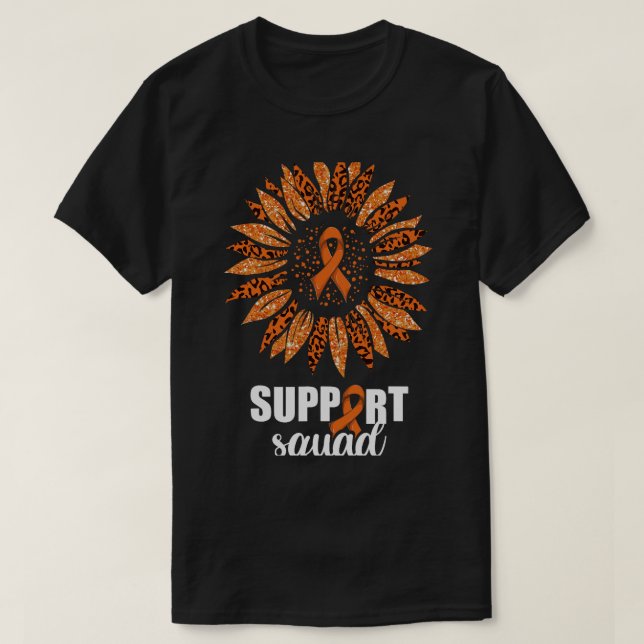 T-shirt Équipe de soutien à la leucémie, Sunflo de sensibi (Design devant)