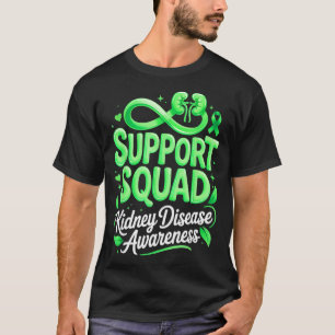 T-shirt Équipe de soutien au ruban vert pour la sensibilis