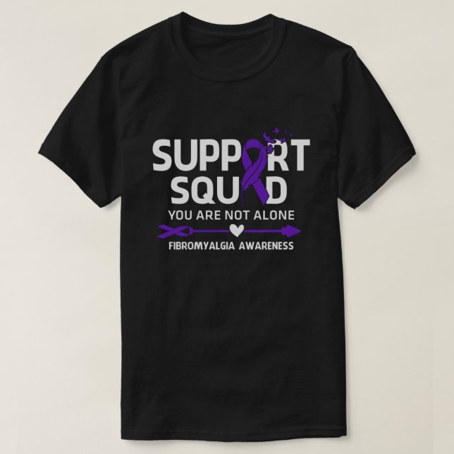 T-shirt Équipe de soutien aux guerriers Fibromyalgie (Design devant)