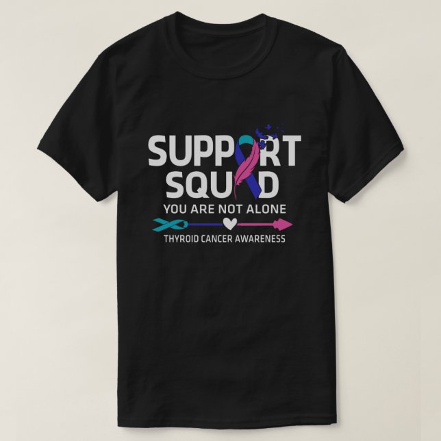 T-shirt Équipe de soutien aux guerriers Thyroid Cancer Sen (Design devant)