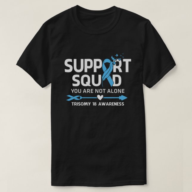 T-shirt Équipe de soutien aux guerriers Trisomie 18 (Design devant)