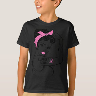 T-shirt Équipe de soutien contre le cancer du sein Ruban n